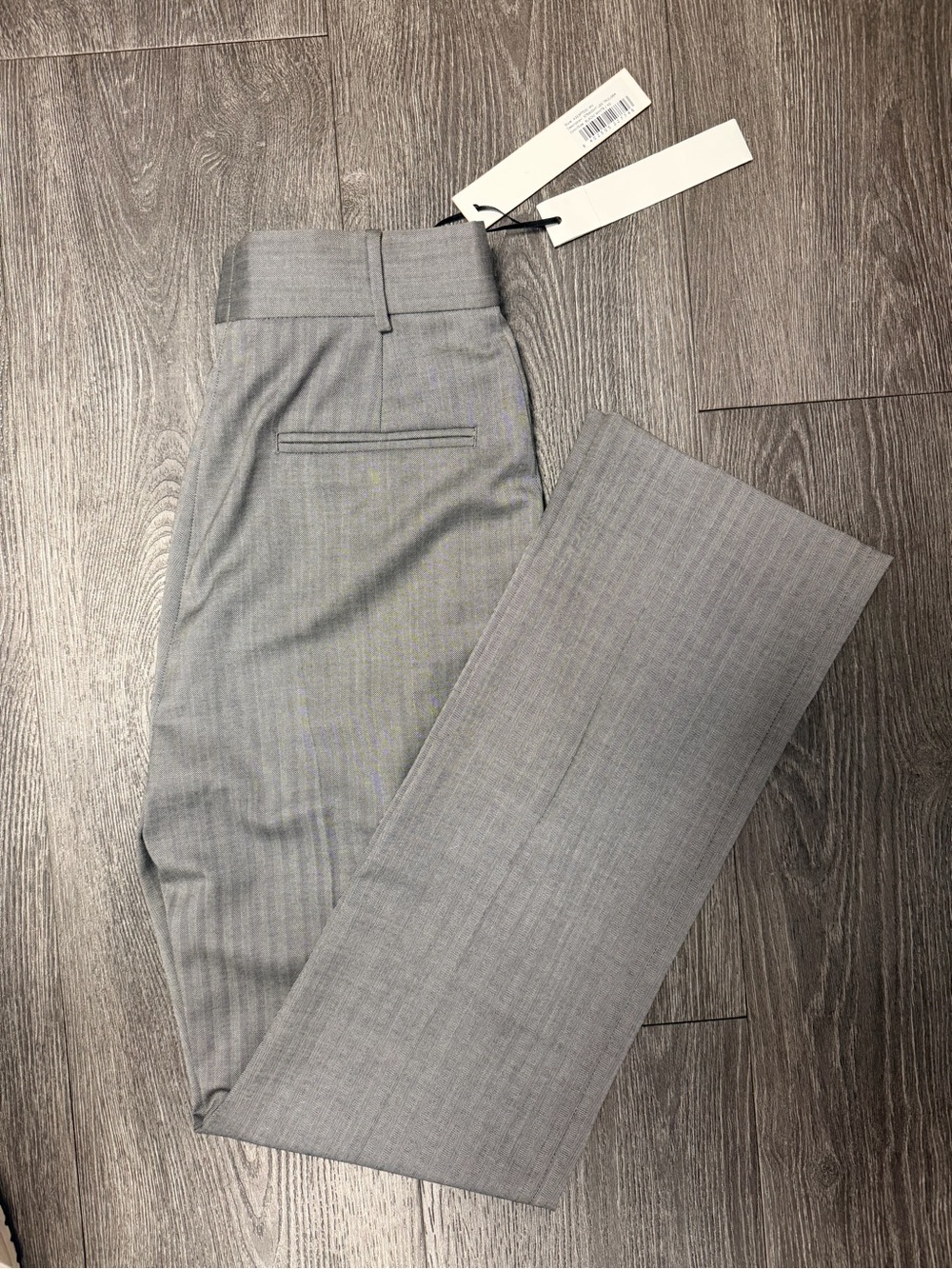 NWT Another Tomorrow straight leg pants Trouser gray size 40 (US 4) high waisted - Picture 2 of 6